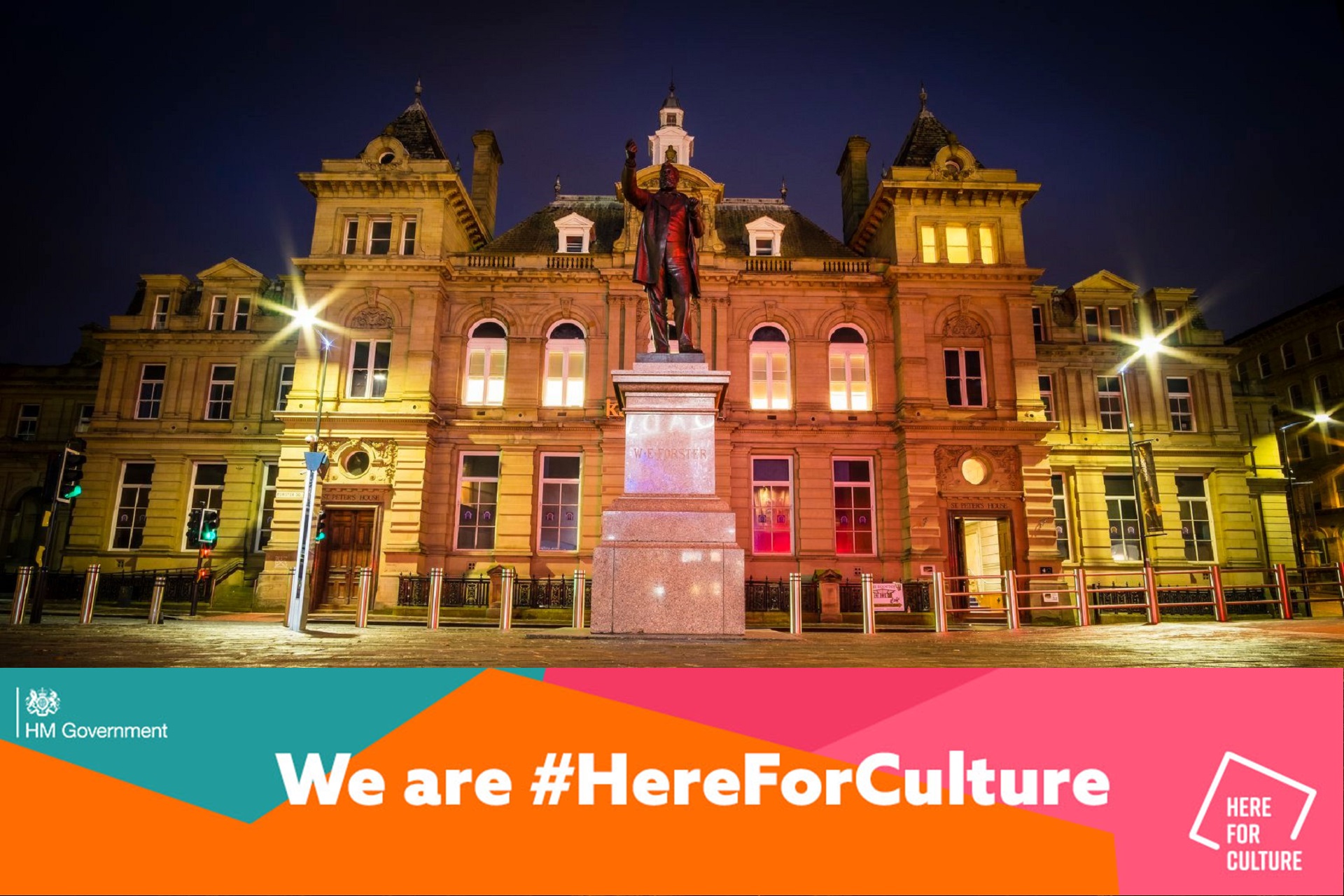 front of the kala sangam building #hereforculture banner