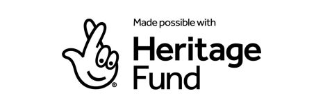 Heritage fund logo in black and white. 